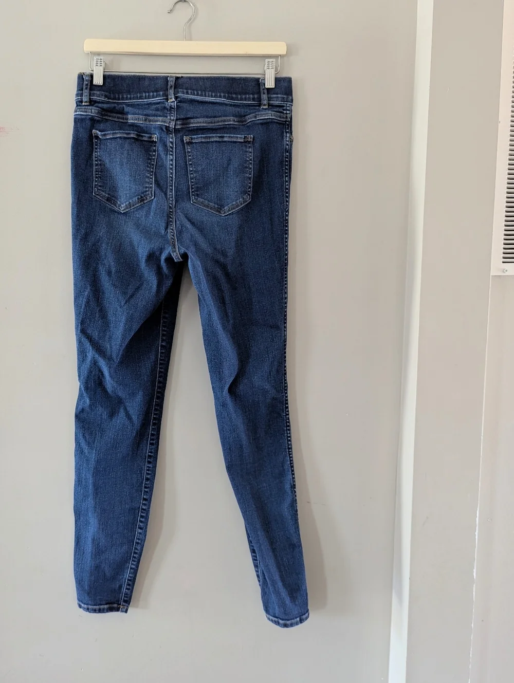 Spanx Medium Wash High Rise Ankle Skinny Jeans Size Large